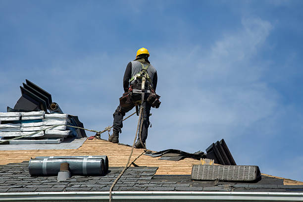 Professional Gutter Installation technician working in Rockport, KY